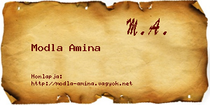 Modla Amina névjegykártya